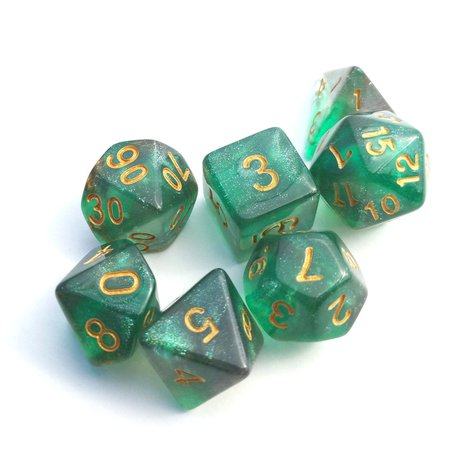 Green and Grey Will O Wisp Dice DnD Dice Set Polyhedral dice | Etsy