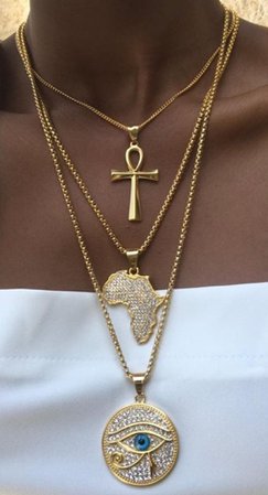 Egyptian necklaces, Africa, Ankh, Eye