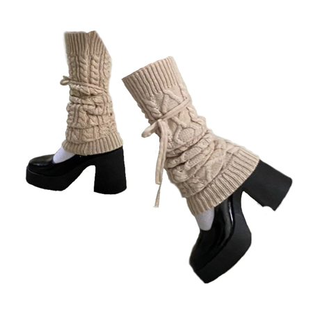black heels w/ leg warmers