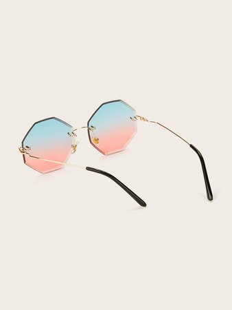 Ombre Lens Rimless Sunglasses | ROMWE