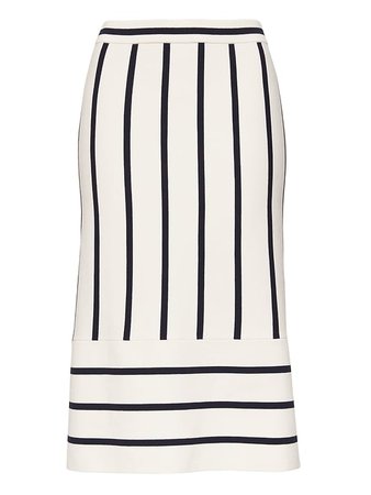 Stripe Knit Pencil Skirt | Banana Republic White