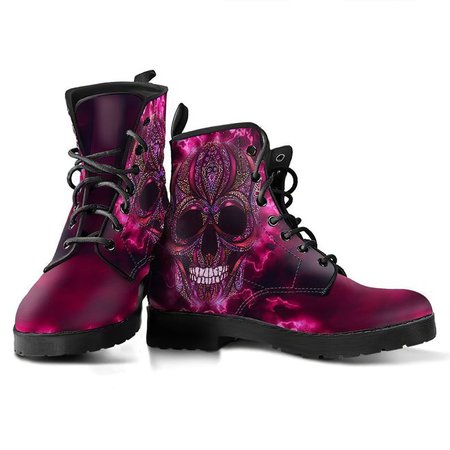 Oriental Skull Gothic Hiking Boots Women's Boots Vegan | Etsy