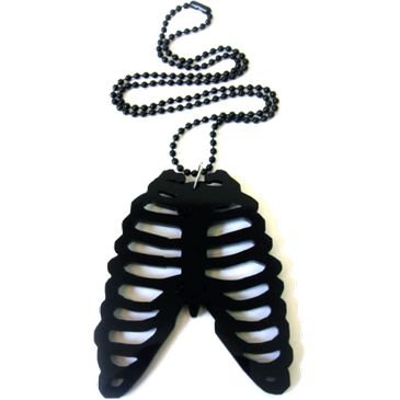 Black Ribcage Necklace