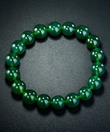 Peermont Green Jade Chakra Beaded Stretch Bracelet | Zulily