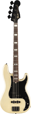 Fender Duff McKagan Deluxe Precision Bass, Rosewood, White, Electric Guitar Bass