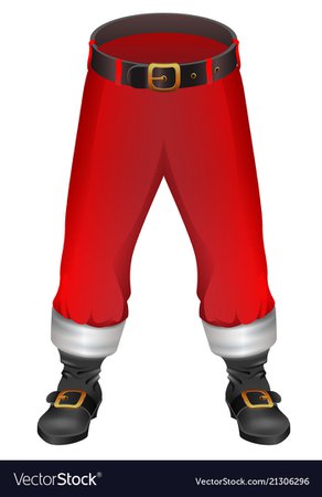 Santa claus red pants and footwear christmas Vector Image