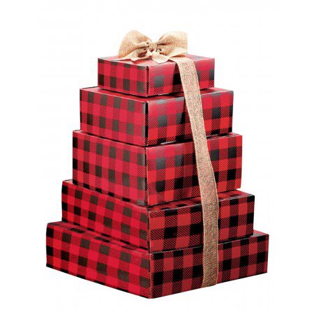 Christmas Plaid Shipping Boxes - Box and Wrap