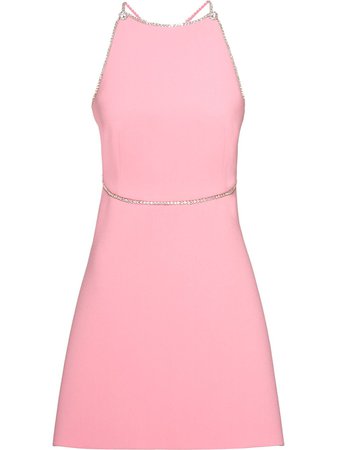 Miu Miu Crystal Trim Mini Dress