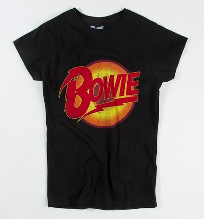 Black Orange Yellow Red Vintage Retro Bowie T-shirt T shirt Tshirt