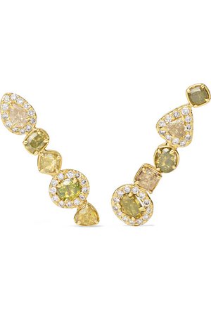 Kimberly McDonald | 18-karat green gold diamond earrings | NET-A-PORTER.COM