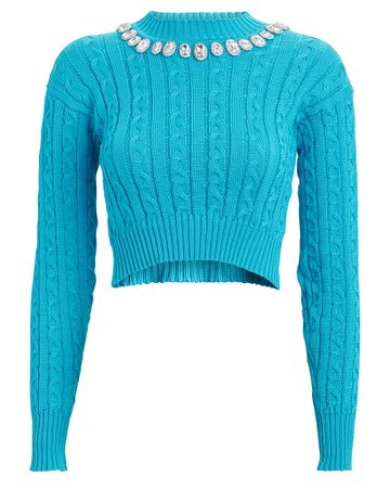 Giuseppe di Morabito | Crystal-Embellished Cable Sweater | INTERMIX®