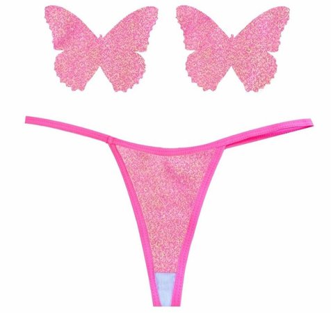 pink butterfly stripper outfit