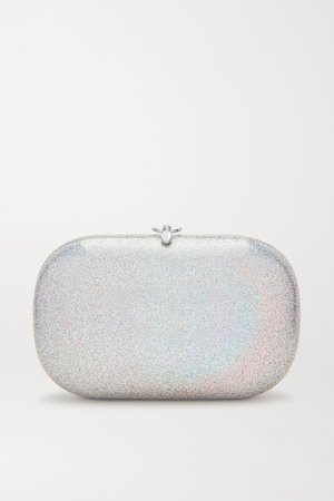 Silver Elina PLUS glittered rainbow enamel clutch | Jeffrey Levinson | NET-A-PORTER