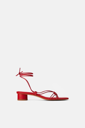 red Zara strappy sandal