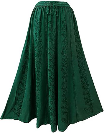 Agan Traders 712 SK Medieval Embroidered Long Skirt (2X/3X, Lilac Blue C) at Amazon Women’s Clothing store
