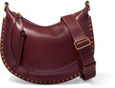 Naoko Studded Leather Shoulder Bag - Burgundy