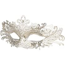 Amazon.com: MasqStudio Brocade Lace Masquerade Ball Mask Burlesque Mardi Gras Birthday Prom Wedding Party (Red): Home & Kitchen