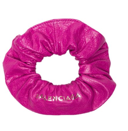 Balenciaga Pink Leather Scrunchie