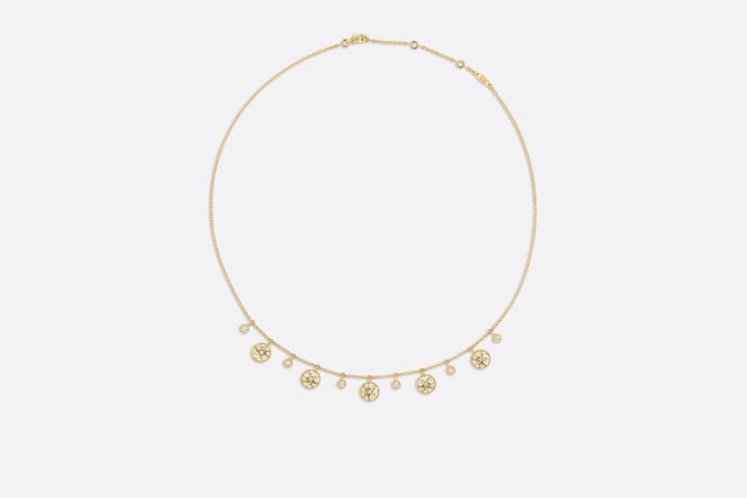 Rose des Vents necklace, 18K yellow gold, diamonds and mother-of-pearl - Jewellery - Women's Fashion | DIOR