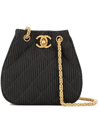 Chanel Vintage turnlock textured shoulder bag