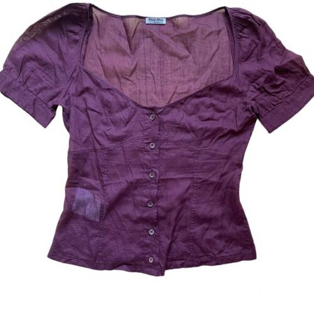 Vintage 90s Miu Miu peasant sheer organza blouse top 38 | eBay