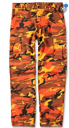 Orange camouflage pants