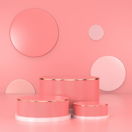 Premium Photo | Pink podium minimal. pink wall scene. pastel. 3d rendering.