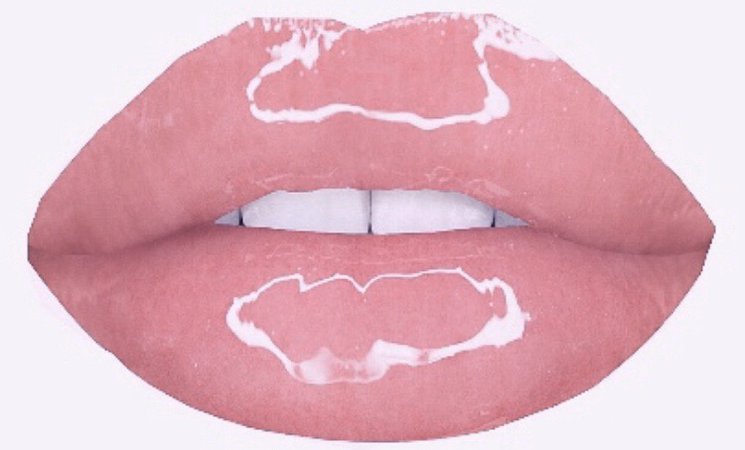 pink glossy big lips