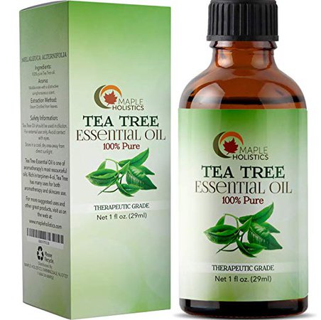 Amazon.com: 100% Pure Tea Tree Oil Natural Essential Oil with Antifungal Antibacterial Benefits for Face Skin Hair Nails Heal Acne Psoriasis Dandruff Piercings Cuts Bug Bites Multipurpose Surface Cleaner: Beauty