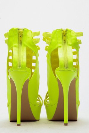 heeled neon shoes