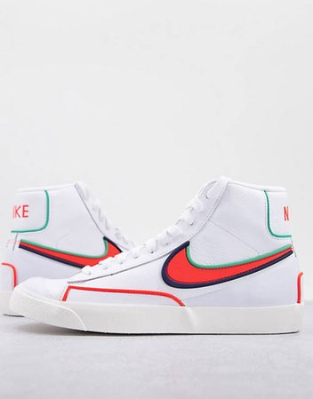 Nike Blazer Mid '77 Infinite sneakers in white and orange | ASOS
