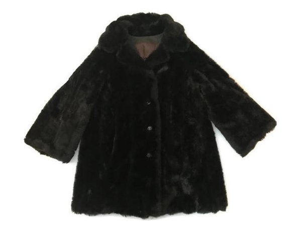 Vintage Black Faux Fur Jacket | Etsy