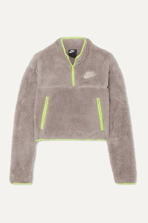 Beige Shell-paneled fleece sweatshirt | Nike | NET-A-PORTER