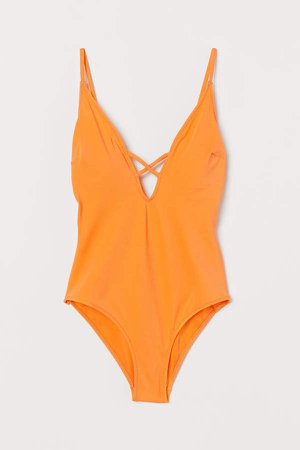 V-neck Swimsuit - Orange