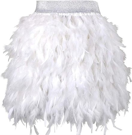 Amazon.com: ZAKIA Women's Feather Skirt High Waist Mini A-line Tutu Skirts for Halloween Cosplay(A-White, X-Large) : Clothing, Shoes & Jewelry