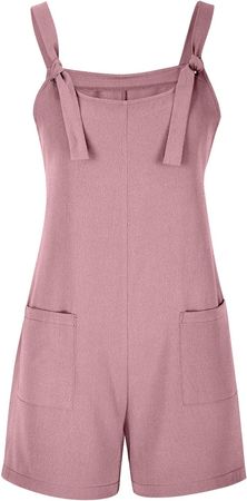 Amazon.com: Wtiqlky Summer Short Rompers for Women 2023 Casual Loose Sleeveless Tie Knot Strap Jumpsuits Overalls with Pockets Small Pink : Clothing, Shoes & Jewelry