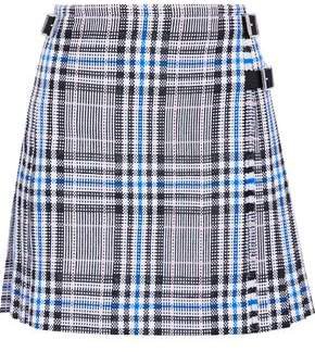 Pleated Checked Cotton-blend Jacquard Mini Skirt