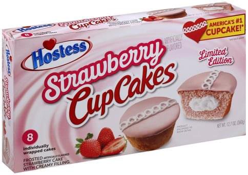 Hostess Strawberry Cup Cakes - 8 ea, Nutrition Information | Innit