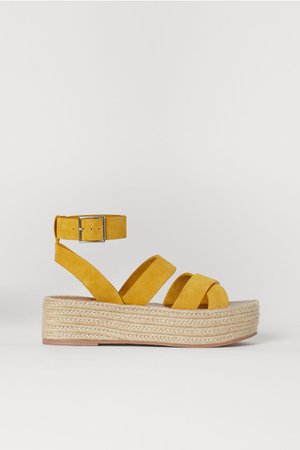Platform sandals - Yellow - Ladies | H&M GB