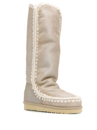MOU Eskimo metallic knee-high boots