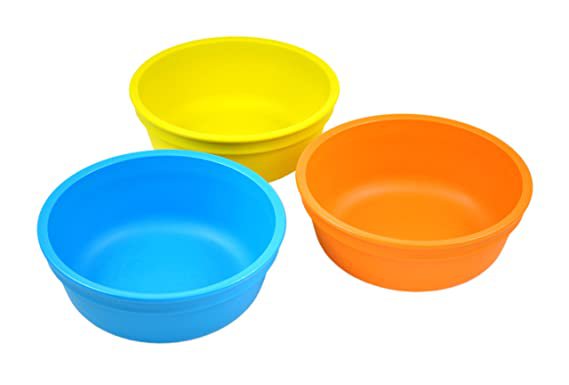 Amazon.com : Re-Play Made in USA 3pk 12 oz. Bowls in Sky Blue, Yellow and Orange | Made from Eco Friendly Heavyweight Recycled Milk Jugs and Polypropylene - Virtually Indestructible (Spring) : Baby