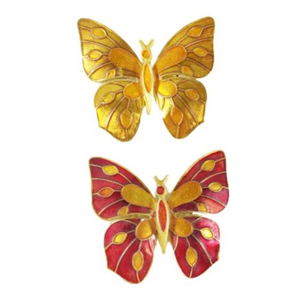 Jewelry | Vintage Costume Set Of 2 Butterfly Enamel Pins Bro | Poshmark