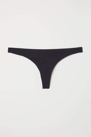 Brazilian Thong Bikini Bottoms - Black