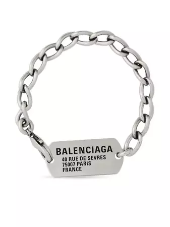 Balenciaga logo-tag cable-link Bracelet - Farfetch