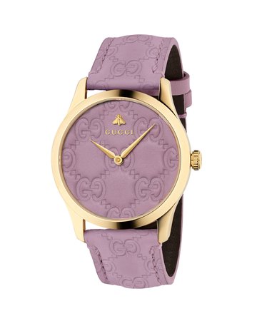Gucci 38mm G-Timeless Logo Leather Watch