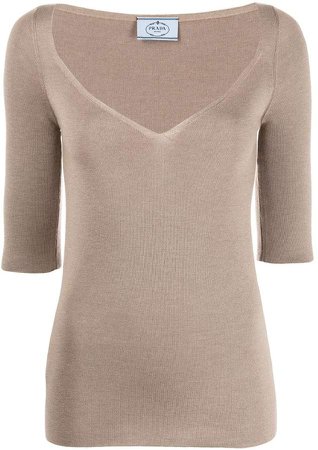 v-neck knitted top