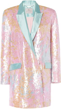Ralph & Russo Sequin And Satin Detailed Crepe Blazer Dress Size: 34
