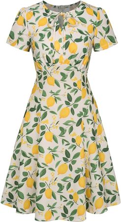 Amazon.com: Belle Poque Plus Size Floral Dress Vintage Dresses for Women Round Neck Work Dress Tea Dres Women's 1940S Retro Dress : Clothing, Shoes & Jewelry