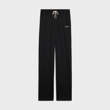 DOUBLE-FACED JERSEY JOGGERS - Black / white - 2Z137121O.38AW | CELINE