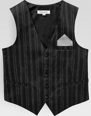 Pronto Uomo Multi Color Check Vest & Pocket Square Set - Men's Formal Vests & Cummerbunds | Men's Wearhouse
